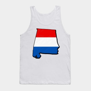 Red, White, and Blue Alabama Outline Tank Top